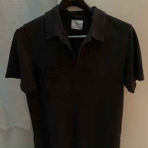 Billy Reid knit Black/Grey polo style shirt
